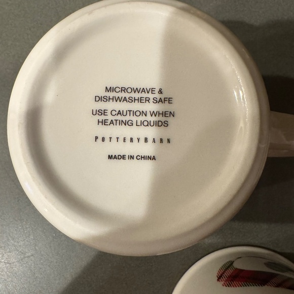 Pottery Barn Stewart Plaid Monogram Mugs (set of 3) - Picture 4 of 5